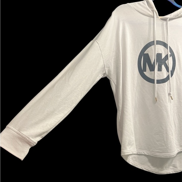 Michael Kors White Logo Hoodie - Size Medium - Picture 2 of 5